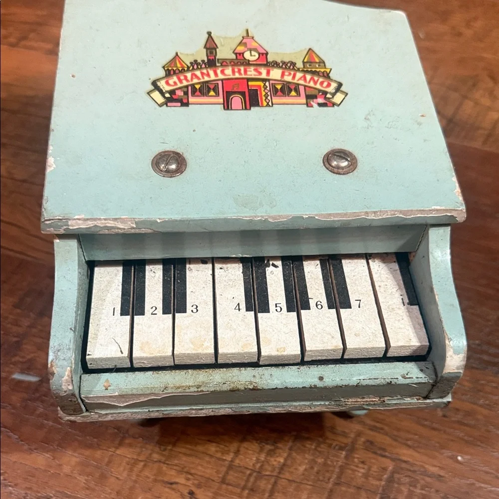 vintage 1950s Grantcrest wooden toy baby grand piano